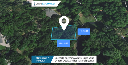 0.29 Acres in Flint, TX - Lakeside Serenity Awaits: Build Your Dream Oasis Amidst Natural Beauty