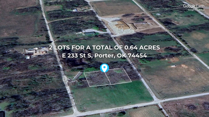 Your Freedom to Build or Invest: 2 Prime Adjoining Lots Near Tulsa! - 25% off Market Value!