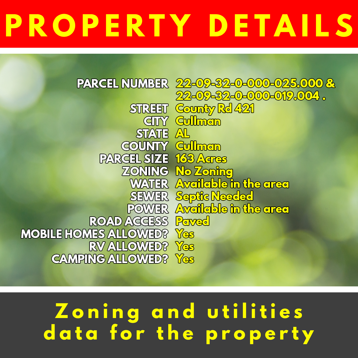 SURE WIN! Achieve Financial Freedom in this 163 Acres Lot in Cullman, AL, Sits between Birminham & Huntsville, Perfect for Real Estate Development & Recreational Spot, Endless Possibilities!